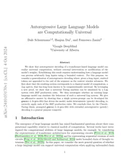 Autoregressive Large Language Models are Computationally Universal