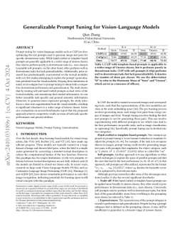 Generalizable Prompt Tuning for Vision-Language Models