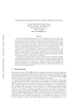 Learning test generators for cyber-physical systems