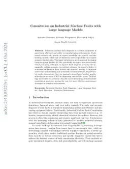 Consultation on Industrial Machine Faults with Large language Models
