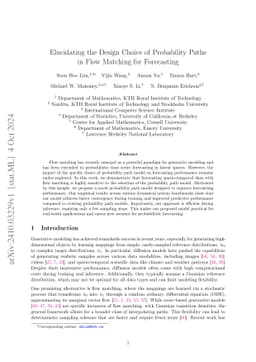 Elucidating the Design Choice of Probability Paths in Flow Matching for Forecasting