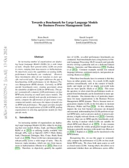Towards a Benchmark for Large Language Models for Business Process
  Management Tasks