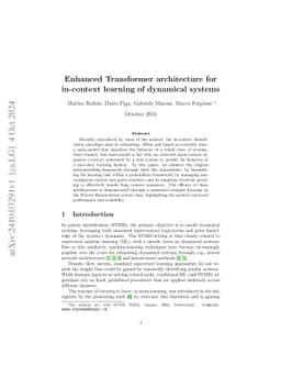 Enhanced Transformer architecture for in-context learning of dynamical
  systems