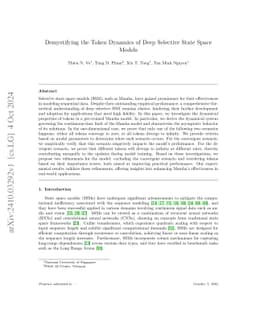 Demystifying the Token Dynamics of Deep Selective State Space Models