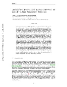 Generating Equivalent Representations of Code By A Self-Reflection
  Approach