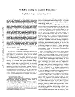 Predictive Coding for Decision Transformer