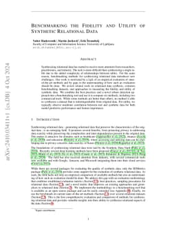 Benchmarking the Fidelity and Utility of Synthetic Relational Data
