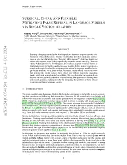 Surgical, Cheap, and Flexible: Mitigating False Refusal in Language Models via Single Vector Ablation