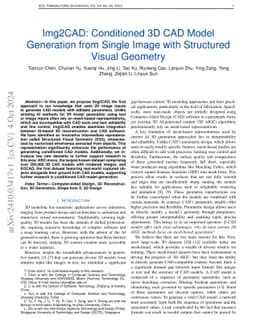 Img2CAD: Conditioned 3D CAD Model Generation from Single Image with
  Structured Visual Geometry