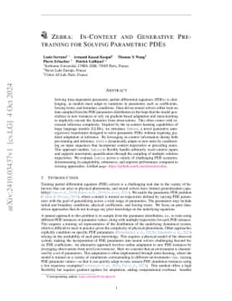 Zebra: In-Context and Generative Pretraining for Solving Parametric PDEs
