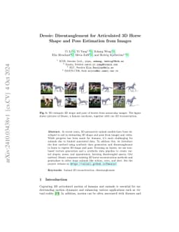 Dessie: Disentanglement for Articulated 3D Horse Shape and Pose
  Estimation from Images