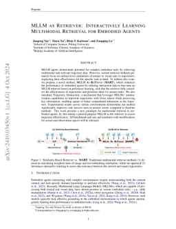 MLLM as Retriever: Interactively Learning Multimodal Retrieval for
  Embodied Agents