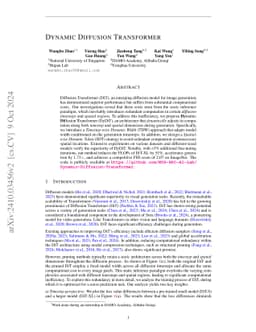 Dynamic Diffusion Transformer