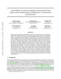 Auto-GDA: Automatic Domain Adaptation for Efficient Grounding Verification in Retrieval-Augmented Generation