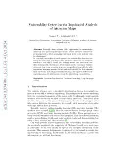 Vulnerability Detection via Topological Analysis of Attention Maps