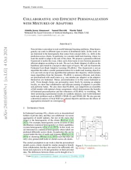 Collaborative and Efficient Personalization with Mixtures of Adaptors