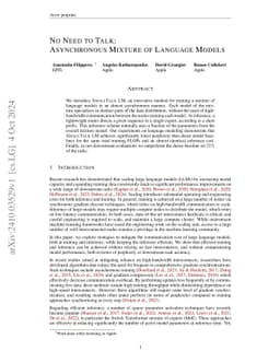 No Need to Talk: Asynchronous Mixture of Language Models