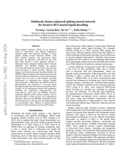 Multiscale fusion enhanced spiking neural network for invasive BCI
  neural signal decoding