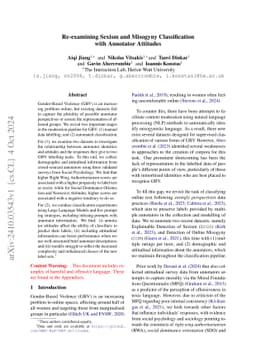 Re-examining Sexism and Misogyny Classification with Annotator Attitudes