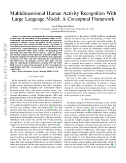 Multidimensional Human Activity Recognition With Large Language Model: A
  Conceptual Framework