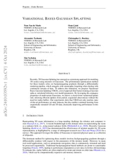 Variational Bayes Gaussian Splatting