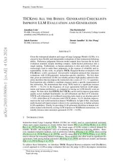 TICKing All the Boxes: Generated Checklists Improve LLM Evaluation and
  Generation