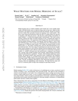 What Matters for Model Merging at Scale?