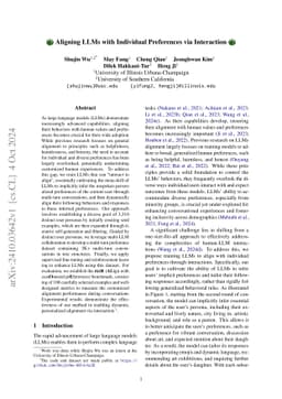 Aligning LLMs with Individual Preferences via Interaction