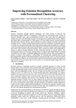Improving Emotion Recognition Accuracy with Personalized Clustering