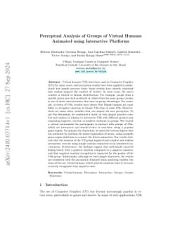 Perceptual Analysis of Groups of Virtual Humans Animated using
  Interactive Platforms