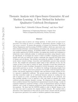 Thematic Analysis with Open-Source Generative AI and Machine Learning: A
  New Method for Inductive Qualitative Codebook Development