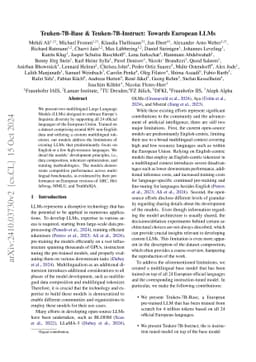Teuken-7B-Base & Teuken-7B-Instruct: Towards European LLMs