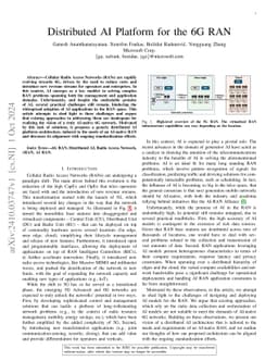 Distributed AI Platform for the 6G RAN