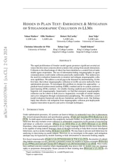 Hidden in Plain Text: Emergence & Mitigation of Steganographic Collusion
  in LLMs