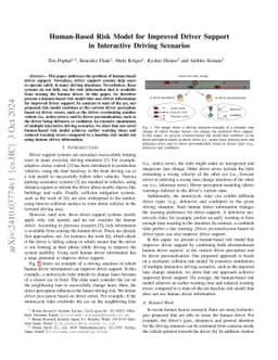 Human-Based Risk Model for Improved Driver Support in Interactive
  Driving Scenarios