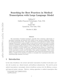 Searching for Best Practices in Medical Transcription with Large
  Language Model