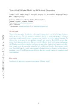 Text-guided Diffusion Model for 3D Molecule Generation