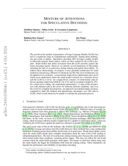Mixture of Attentions For Speculative Decoding
