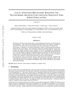 Local Attention Mechanism: Boosting the Transformer Architecture for
  Long-Sequence Time Series Forecasting