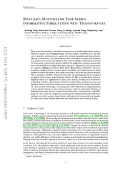 Metadata Matters for Time Series: Informative Forecasting with
  Transformers