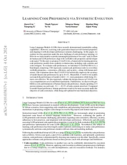 Learning Code Preference via Synthetic Evolution
