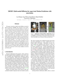 MDMP: Multi-modal Diffusion for supervised Motion Predictions with
  uncertainty