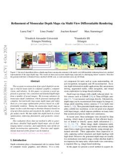 Refinement of Monocular Depth Maps via Multi-View Differentiable
  Rendering