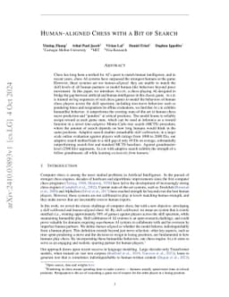 Human-aligned Chess with a Bit of Search