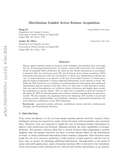 Distribution Guided Active Feature Acquisition