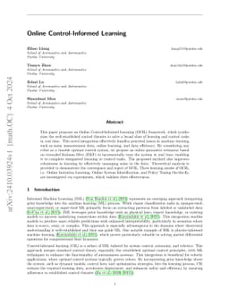 Online Control-Informed Learning