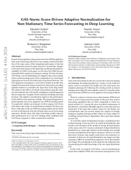 GAS-Norm: Score-Driven Adaptive Normalization for Non-Stationary Time
  Series Forecasting in Deep Learning