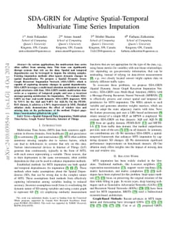 SDA-GRIN for Adaptive Spatial-Temporal Multivariate Time Series Imputation