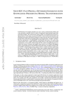 SwiftKV: Fast Prefill-Optimized Inference with Knowledge-Preserving
  Model Transformation