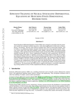 Efficient Training of Neural Stochastic Differential Equations by Matching Finite Dimensional Distributions